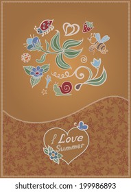 Abstract floral template for card. 