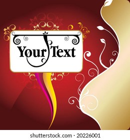 abstract floral text frame vector background