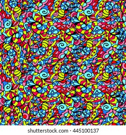 abstract floral texture blue red yellow