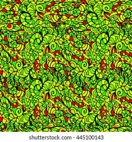 abstract floral texture green red