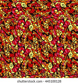 abstract floral texture red yellow