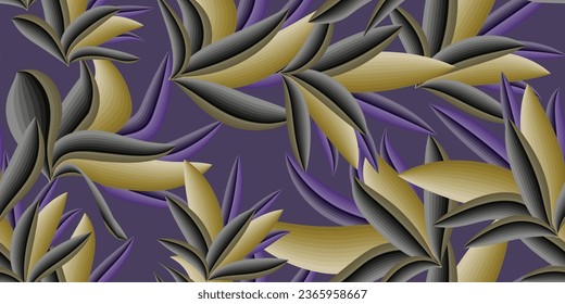 Abstract floral texture. Repeatable textile background. Trendy fabric print. Seamless leaf floral pattern. Vector illustration