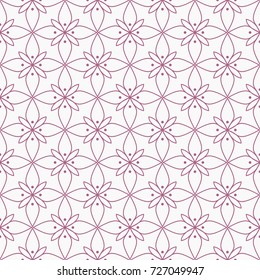 Abstract Floral Tiles Seamless Vector Pattern. Geometric texture. Repeating background.