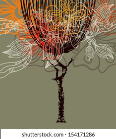 Abstract floral tree