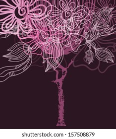 Abstract floral tree