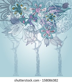 Abstract floral tree