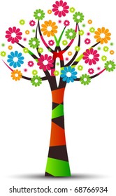 abstract floral tree