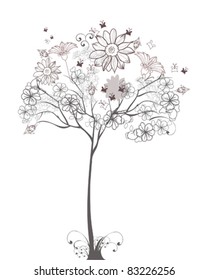 Abstract floral tree