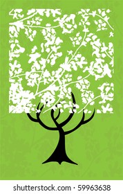 abstract floral tree, symbol of nature