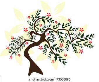 abstract floral tree, symbol of nature