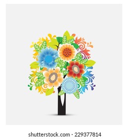 abstract floral tree. vector