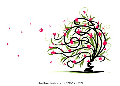 Abstract floral tree for your design