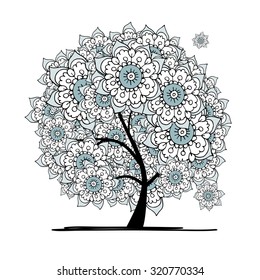Abstract floral tree for your design. Vector illustration