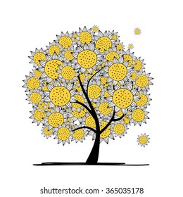 Abstract floral tree for your design