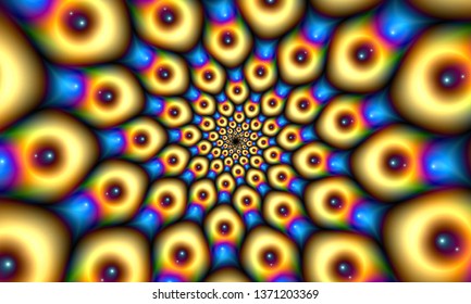 Abstract floral tunnel, magic leafs whirl