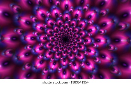 Abstract floral tunnel, magic leafs whirl