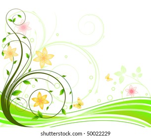 Abstract floral vector background