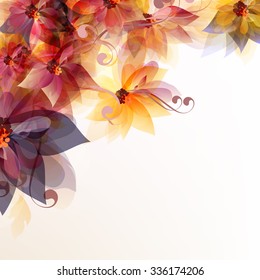 Abstract floral vector background with  flowers for backgrounds or templates designs