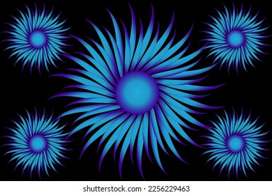 Abstract floral vector background with gradient colors