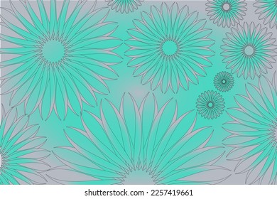 Abstract floral vector background with gradient colors