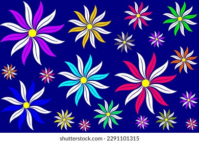 Abstract floral vector background with gradient colors and beautiful flower petals