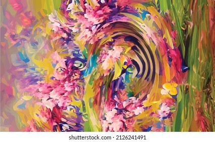 fondo de vector floral abstracto. Patrón natural multicolor para una tarjeta, afiche, invitación a la boda, cumpleaños. Un improvisado prado de flores bañado por el sol.