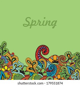 Abstract floral vector background with space