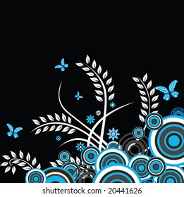 An abstract floral vector background with space for text
