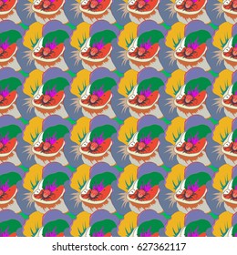Abstract floral vector background. Tropical floral seamless pattern with multicolored flowers.