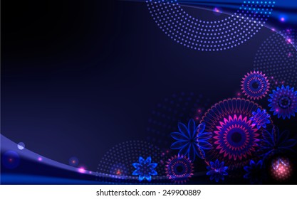 Abstract floral vector background, wallpaper,  transparency effects, EPS 10