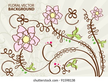 Abstract floral vector background for your business card