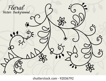 Abstract floral vector background for your business card