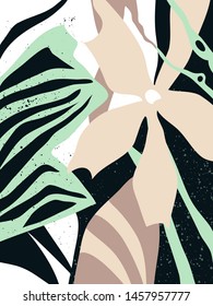 Abstract floral vector collage. Elegant colorful illustration 