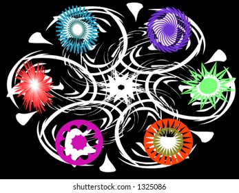 Un diseño abstracto de vector floral