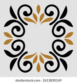 Abstract floral vector design with ornate flower and leaf pattern illustration.