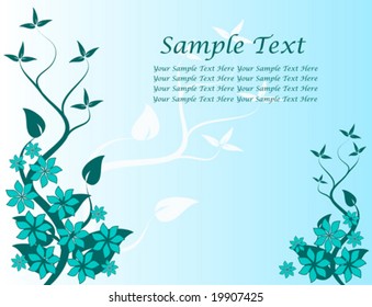 Ein abstraktes, florales Vektordesign mit einem stilisierten Baum auf der linken Seite mit Platz für Text
