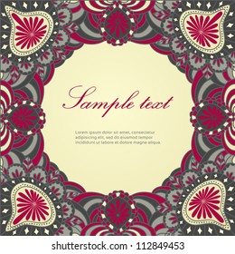 Abstract floral vector frame