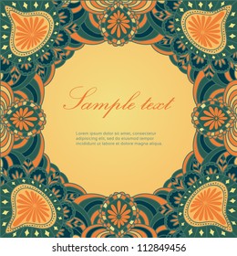 Abstract floral vector frame