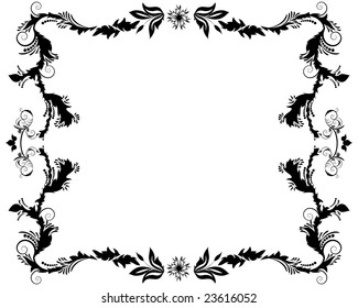 Abstract floral vector frame background in Victorian style