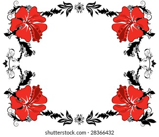Abstract floral vector frame backgrounds  in Victorian style