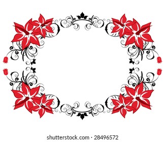 Abstract floral vector frame backgrounds  in Victorian style