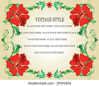 Abstract floral vector frame backgrounds  in Victorian style