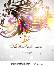 Abstract floral vector frame for bright summer design. eps 10.