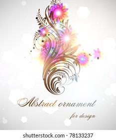 Abstract floral vector frame for design. eps 10