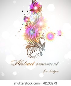 Abstract floral vector frame for design. eps 10.