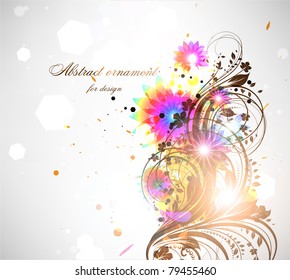 Abstract floral vector frame for design. eps 10.
