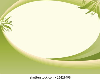 abstract floral vector frame in green for you text