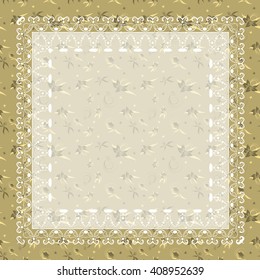 abstract floral vector frame over seamless pattern. Eps10