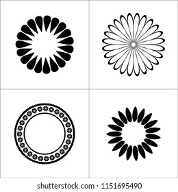 Abstract floral vector icon on white background