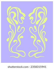 Abstract floral vector illustration. Flower market poster concept template perfect for postcards, wall art, banner etc. Retro 70s, 80s, 90s botanical design.